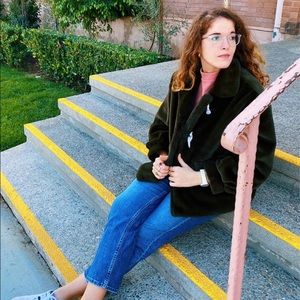 NWOT St. Geraldine faux fur coat in oregano